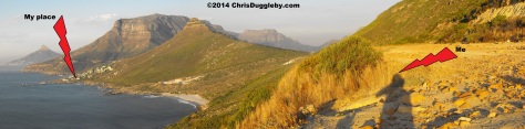 Panoramic view of Sunset Rocks taken from the Karbunkel Mountain near Hout Bay, Cape Town