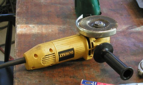 Standard Angle Grinder used by emergency services - for penis rings a smaller device tends to be preferable 